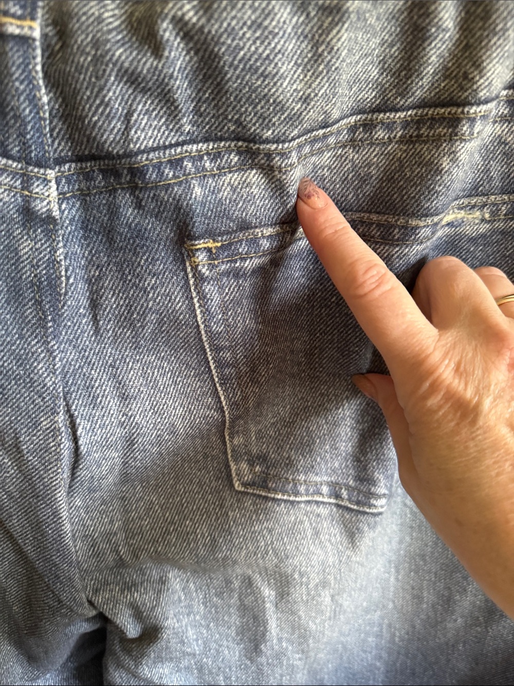 Women’s Relaxed Fit Blue Washed Jean Look pants - Picture 5 of 8